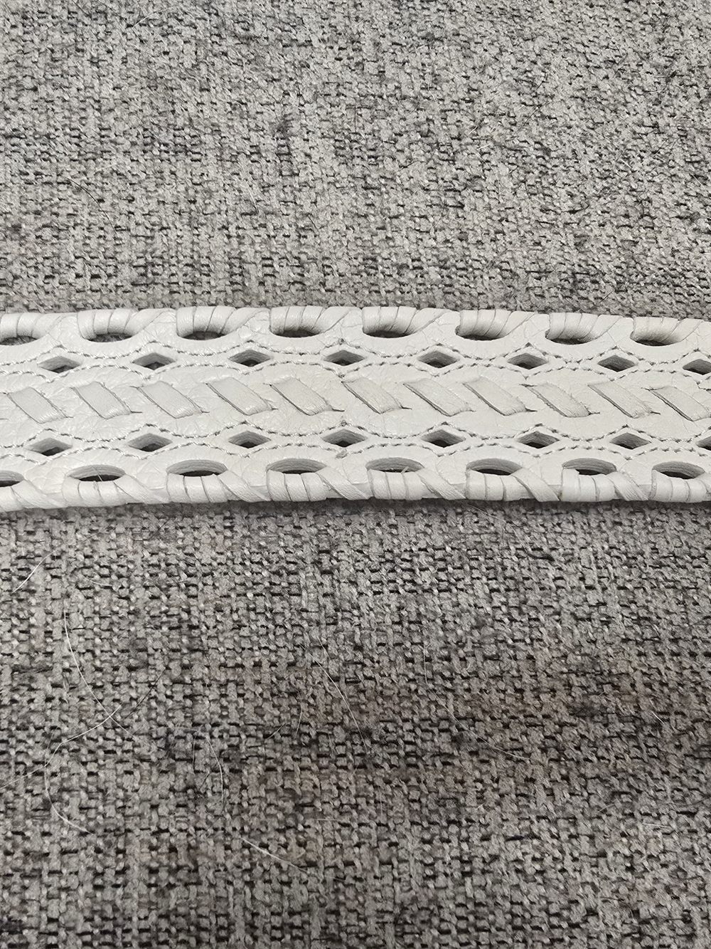 Brighton Western Women's White Belt with Silver Buckle Size 34 Woven Pattern - Picture 3 of 9